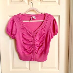 Pink cropped sugar sweater